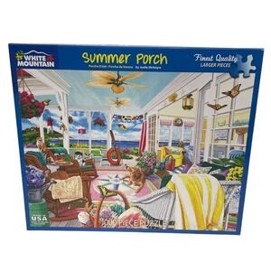 White Mountain Summer Porch 1000 Piece Jigsaw Puzzle Joelle McIntyre Beach